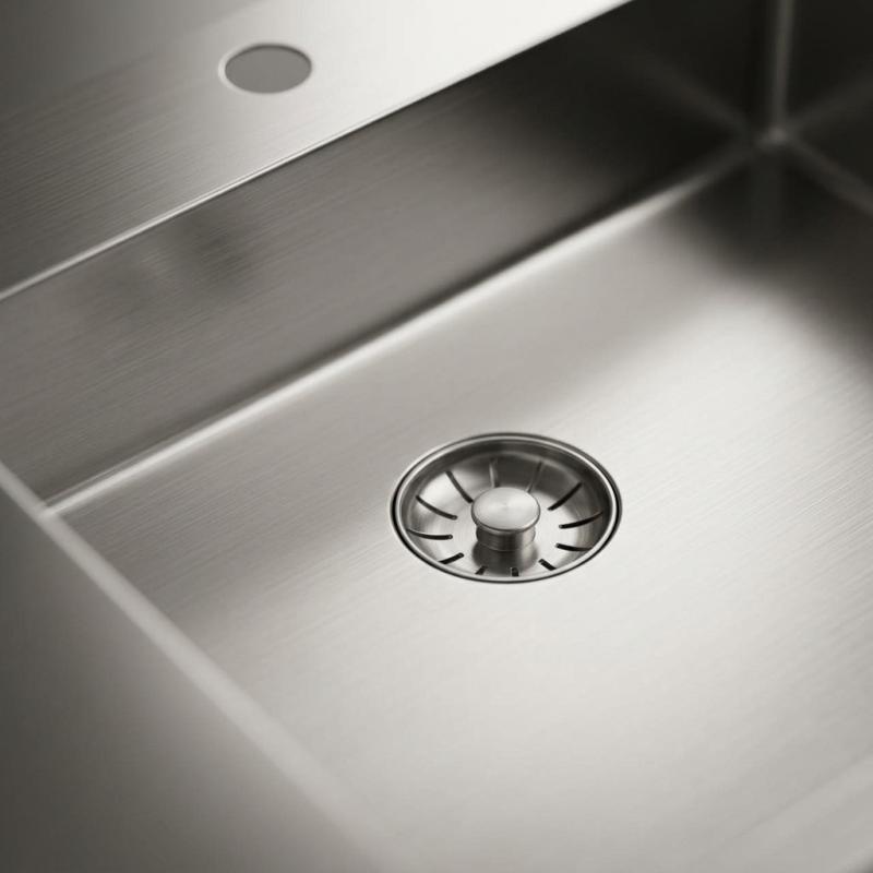 Pure.Sink Comfort RVS spoelbak met afdruipgedeelte 86x52 cm Tapwing rechts PCM5086RT-02